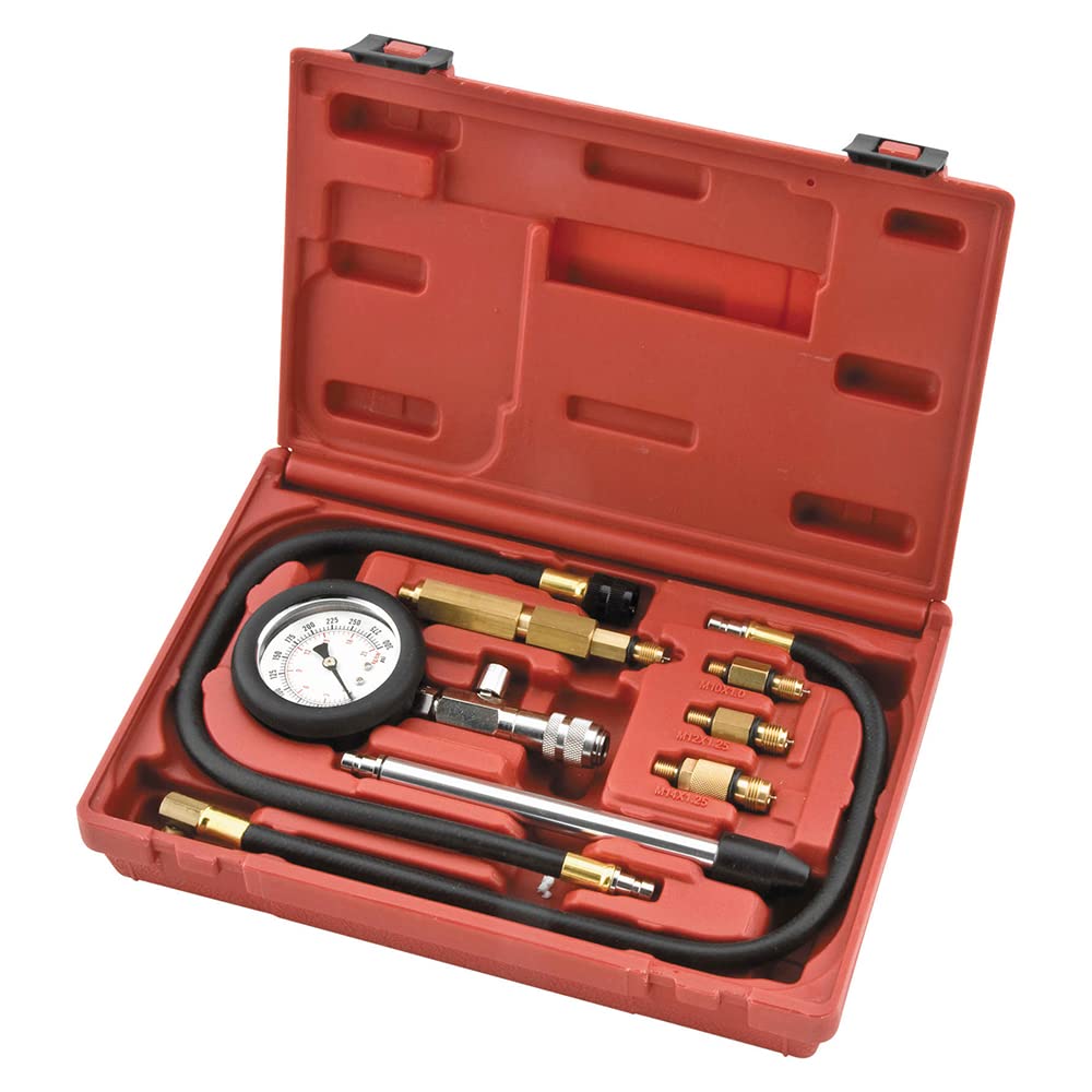 BikeMaster CYLINDER COMPRESSION TESTER BM - Professional Motorcycle & Small Engine Compression Gauge Kit - Perfect for Mechanics, DIY Enthusiasts & Small Engine Repair Shops