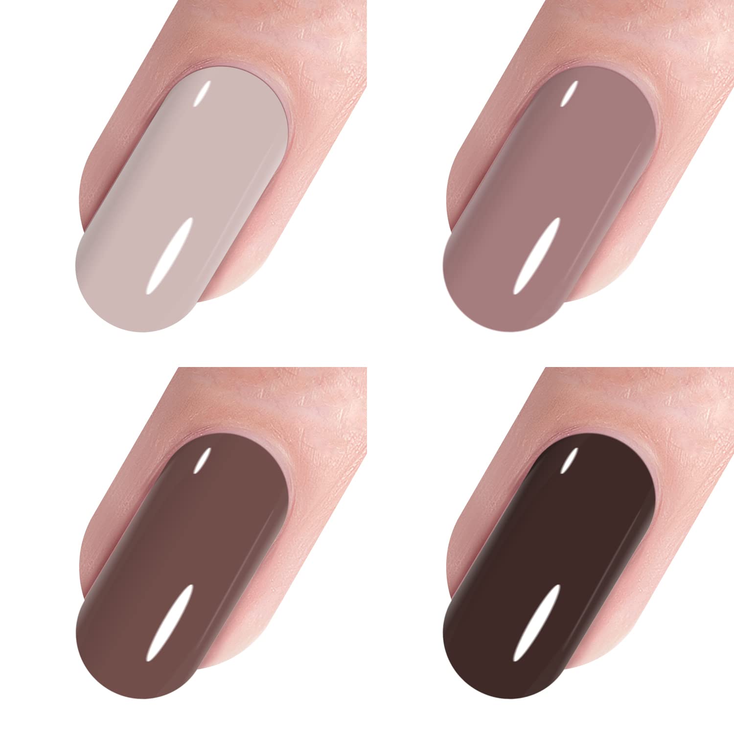 Vishine Gel Nail Polish Set - 4Pcs Chocolate Colors for Fall Winter Nail Art