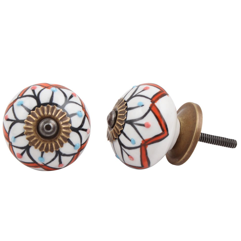 8 Pack Multicolor Ceramic Petunia Flower Drawer Knobs - Elegant Cabinet Hardware for Kitchen, Dresser & Furniture - Decorative Pulls for Home Renovation & DIY Projects