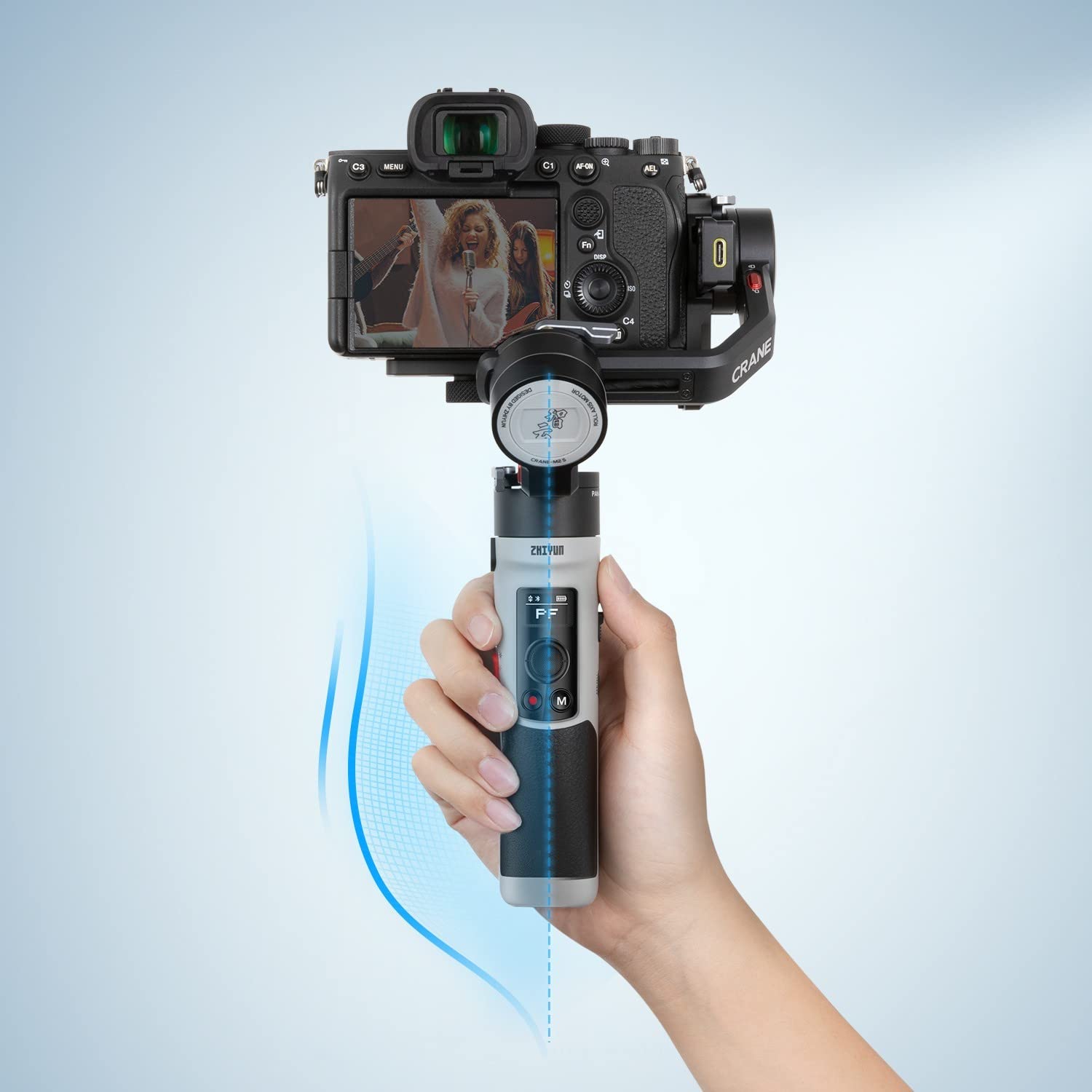 Zhiyun Crane M2S 3-Axis Handheld Gimbal Stabilizer for Mirrorless Cameras, Smartphones, Action Cameras - Compatible with Sony A6000/A6300/A6500/A6100, GoPro Hero 7/8/9/10, iPhone 13/12/X/XS Pro Max - Perfect for Vlogging, Travel Filming & Content Creation