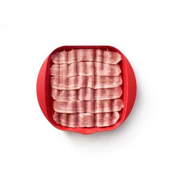 Lekue Microwave Bacon Cooker - Quick & Easy Crispy Bacon Maker for Breakfast, Sandwiches & Salads | BPA-Free & Dishwasher Safe