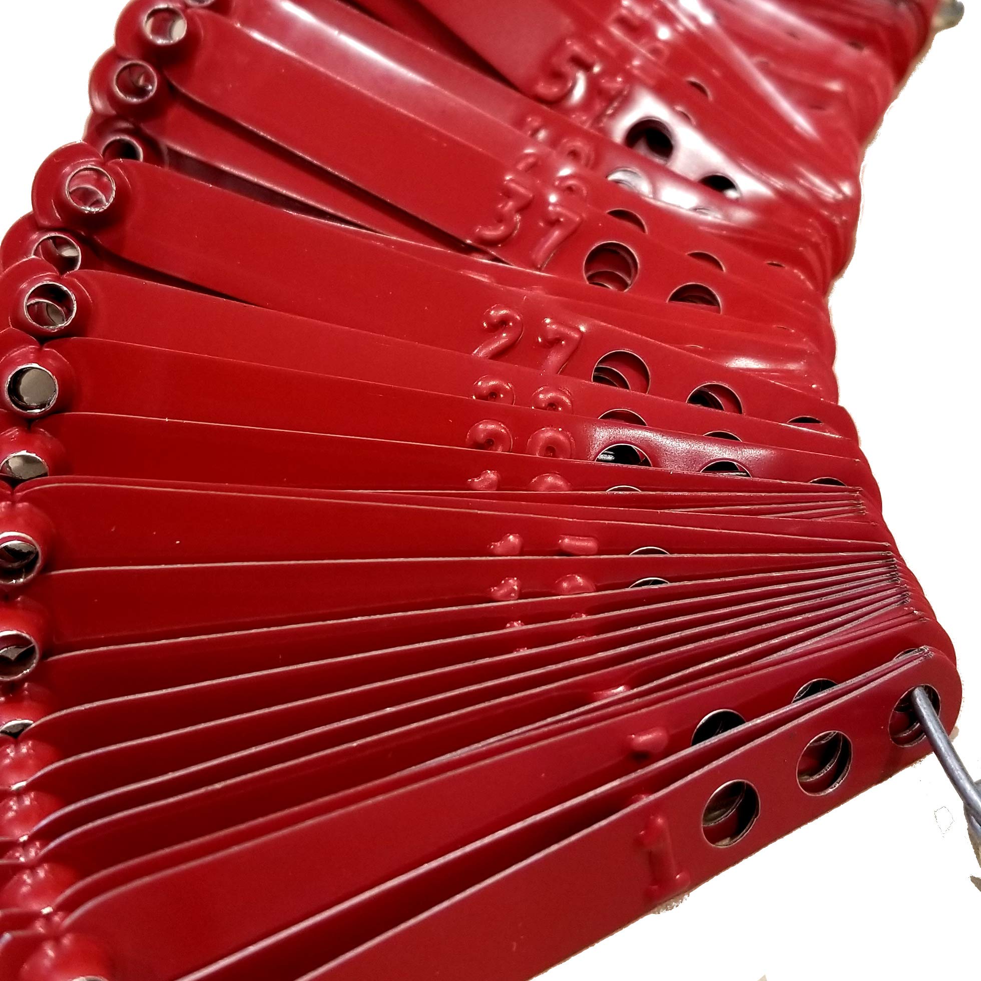 Custom Stamped Aluminum Poultry Leg Bands - Chicken, Pheasant, Duck & Peacock ID Tags (600-Pack, Red) | Farm & Aviary Bird Identification for Easy Tracking & Management