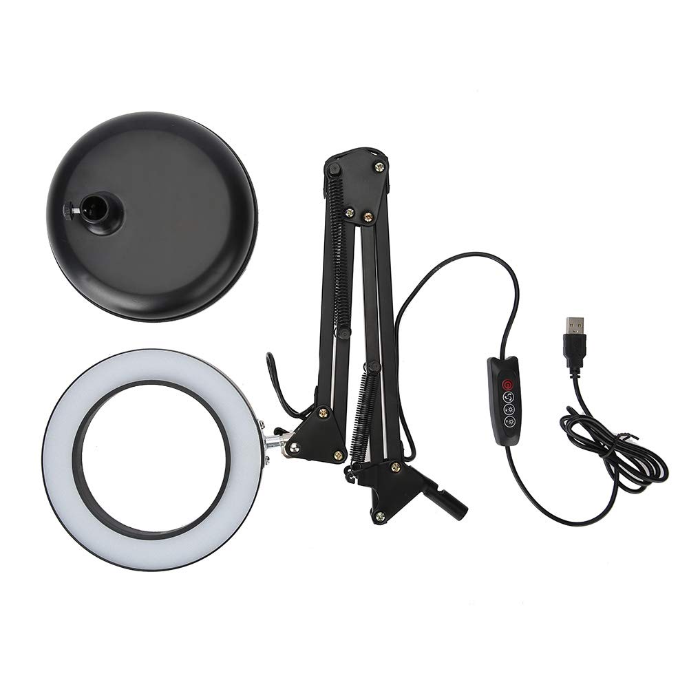 5X Magnifying Lamp with LED Light - Adjustable Desktop Magnifier for Nail Salon, Eyeliner, Manicure & Tattoo | Perfect for Detailed Beauty Work & Crafting Projects