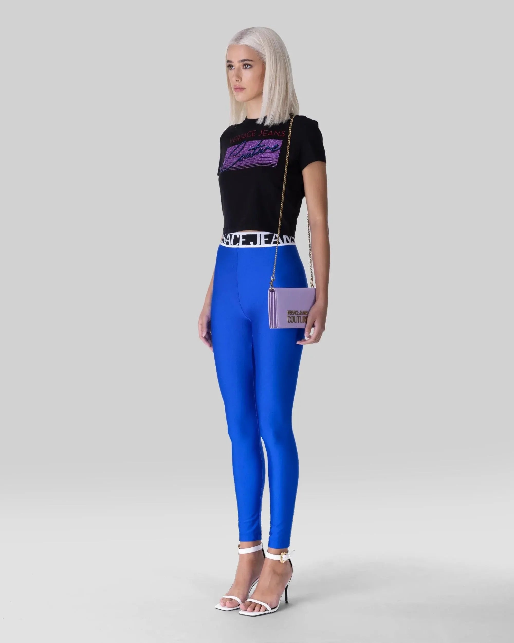 Custom Logo Waistband Leggings for Women - High Waist Yoga Pants with Branding Printing - Perfect for Gym, Running & Lounge Wear
