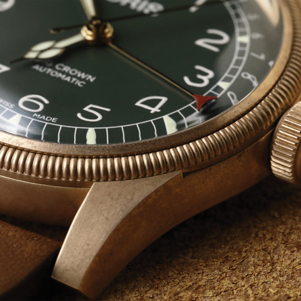 Big Crown Pointer Date 80th Anniversary Edition 40mm Green Leather Strap Watch - Perfect for Dress, Business & Special Occasions