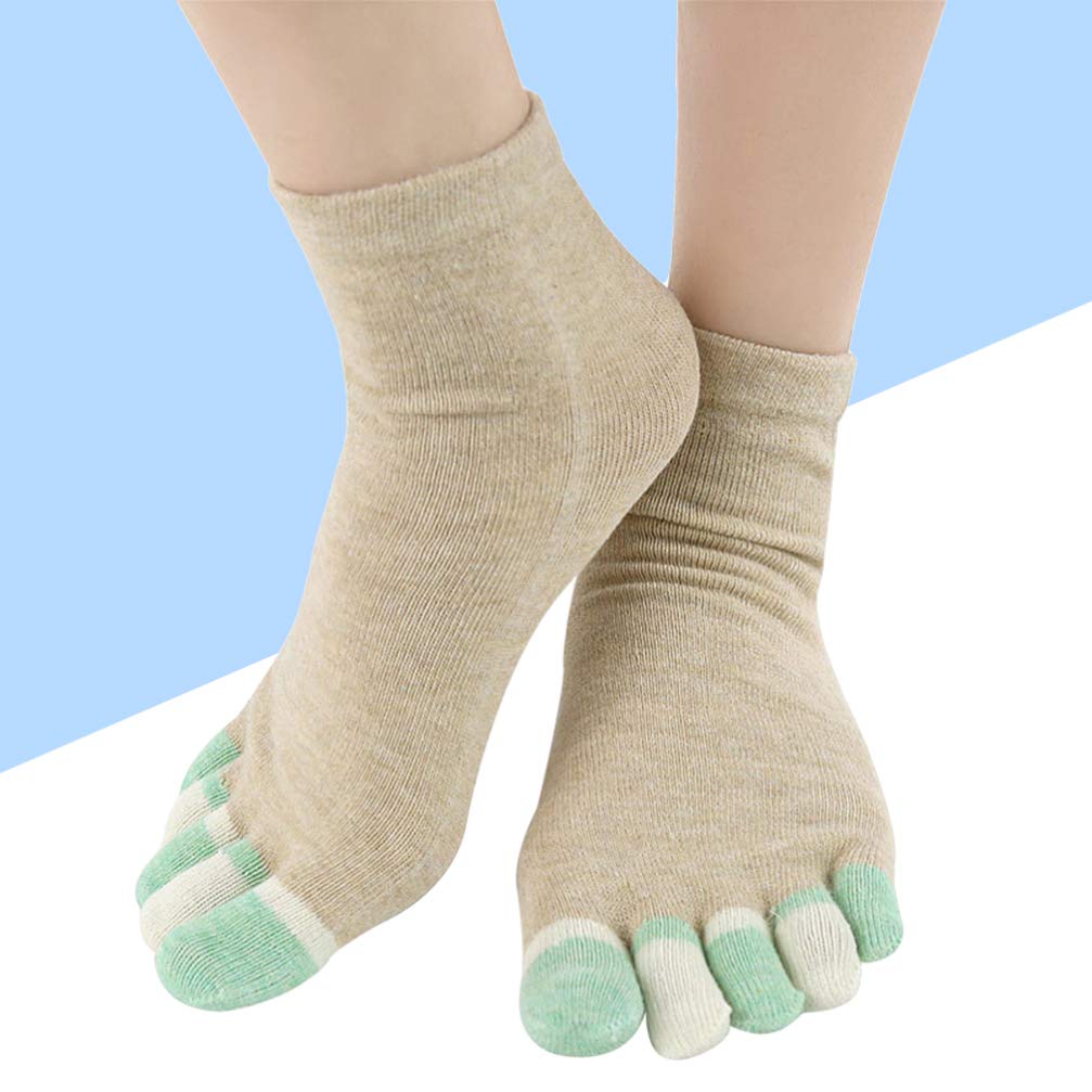 Healifty 1 Pair Women's 5-Toe Tube Socks - Soft Breathable Yoga Socks for Women & Kids - Perfect for Sports, Pilates, Running & Everyday Comfort