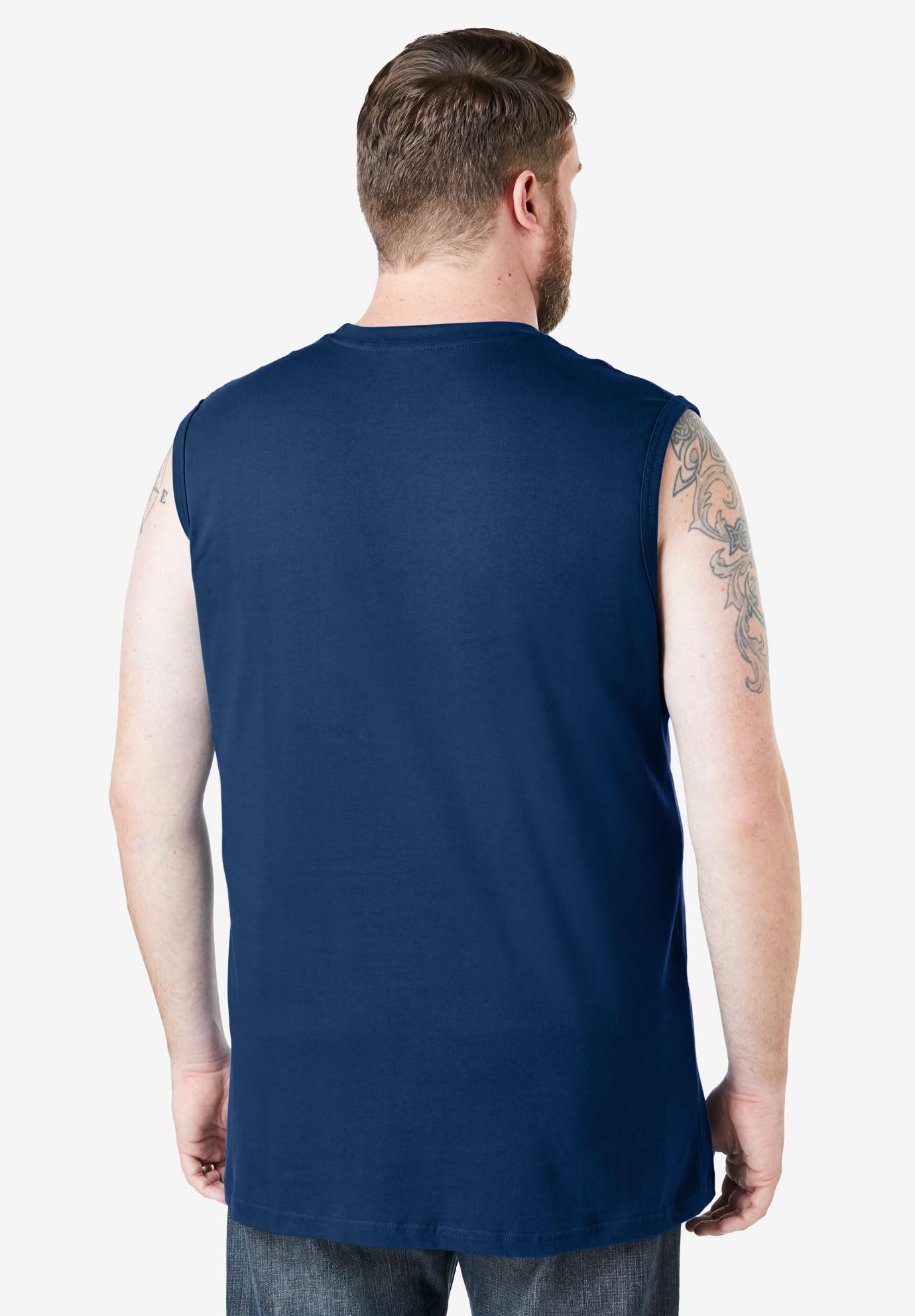 Boulder Creek by Kingsize Men's Big & Tall Heavyweight Pocket Muscle Tee - Comfortable Cotton Shirt for Casual Wear & Outdoor Activities