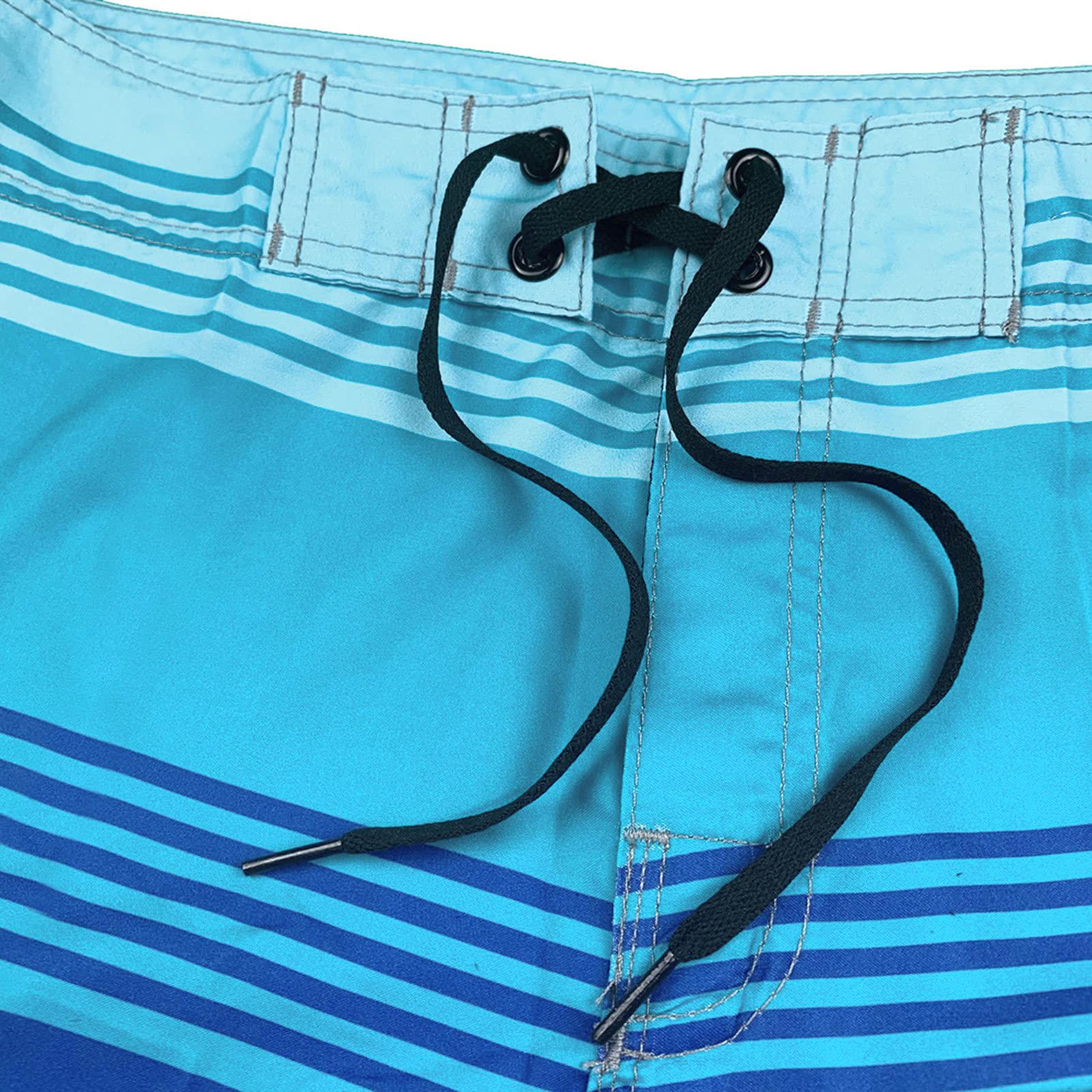 **Men's Quick-Dry Beach Shorts - Geometric Striped Patchwork Swim Trunks for Swimming, Fitness & Summer Leisure | Breathable, Loose Fit Training Shorts | Perfect for Pool, Gym & Outdoor Activities (Blue, Size S)**