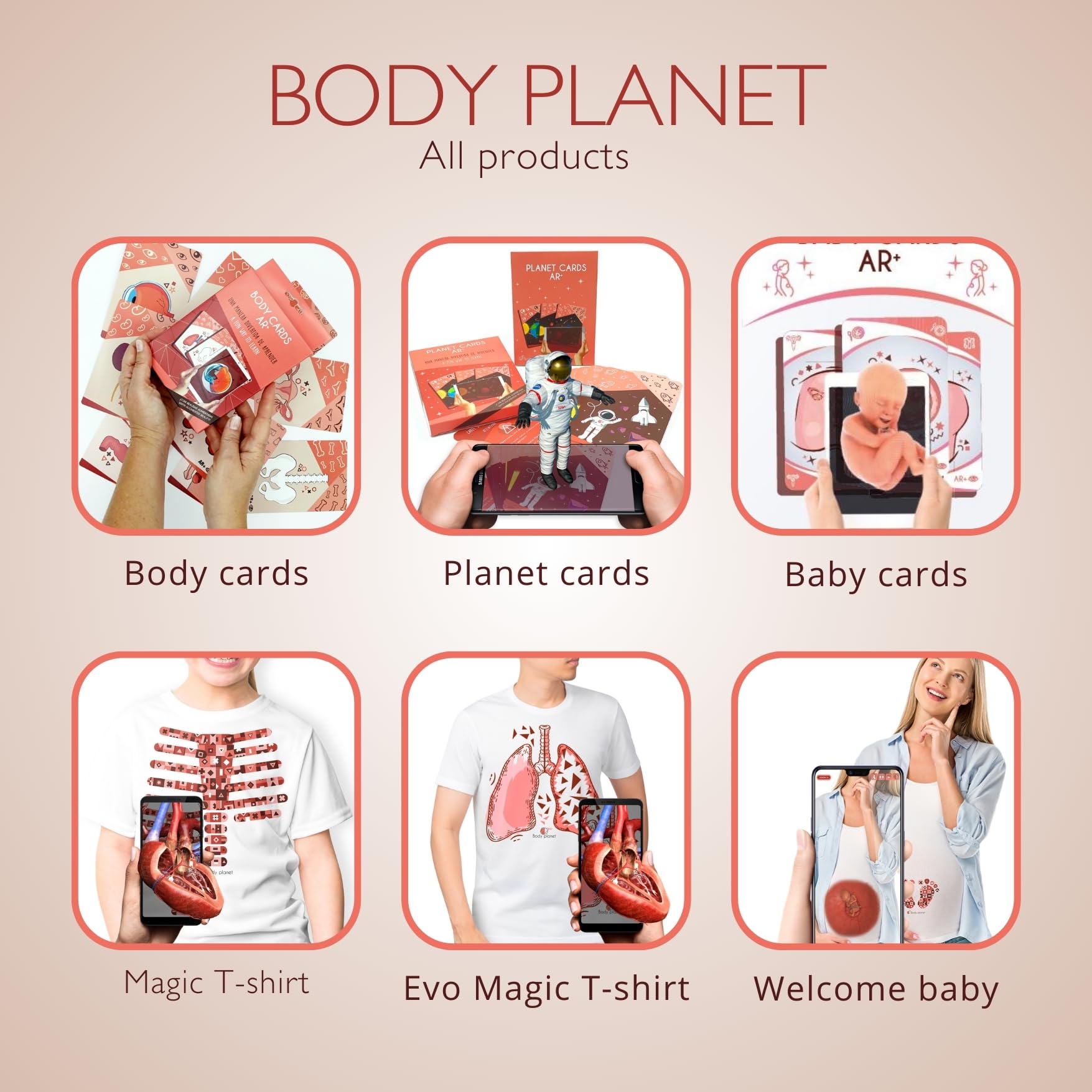 AR+ Body Planet: Human Body Anatomy Cards with Augmented Reality - Interactive Learning Tool for Kids, Students & Medical Education