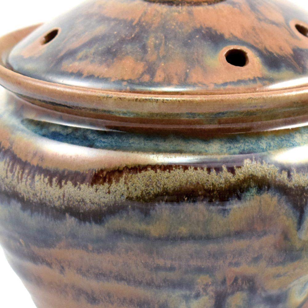 Tuscan Farmhouse Stoneware Microwave Vegetable Steamer – American Made Pottery for Healthy Cooking & Meal Prep