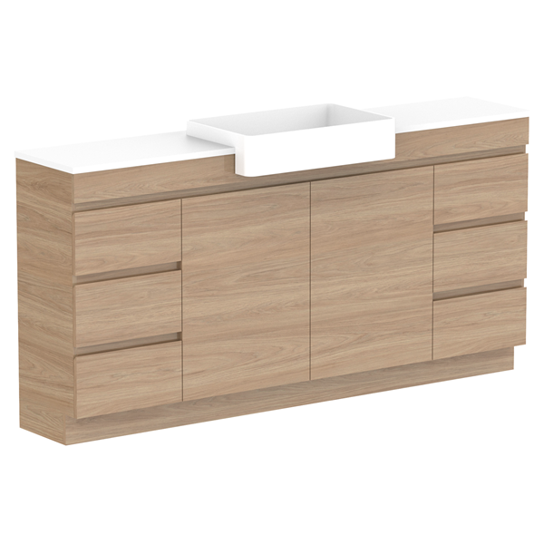 ADP Glacier Pro Semi Recessed Vanity Set with Solid Surface Top - 24