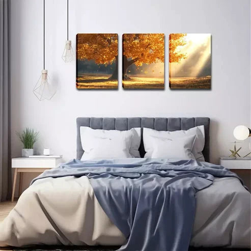 3-Piece Framed Canvas Wall Art Set - 'A Magnificent Tree in The Sun' (60x90cm) | High-Quality Print | 100% Australian Made | Ready to Hang | Perfect for Living Room, Bedroom & Office Decor