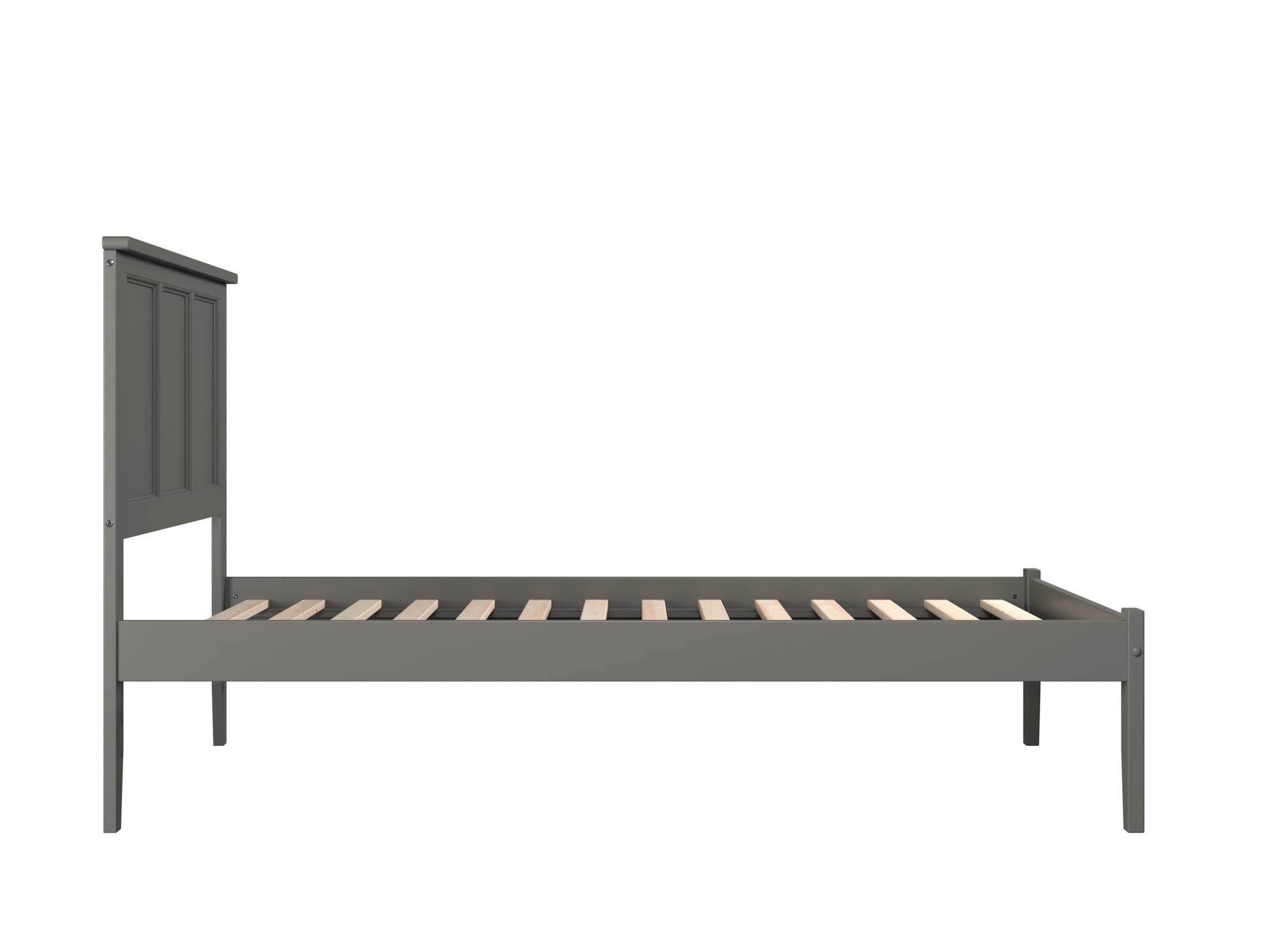 AFI Madison Full Platform Bed Frame with USB Charging Ports - Modern Grey Wooden Bed for Small Spaces & Guest Rooms, Easy Assembly & Sturdy Design