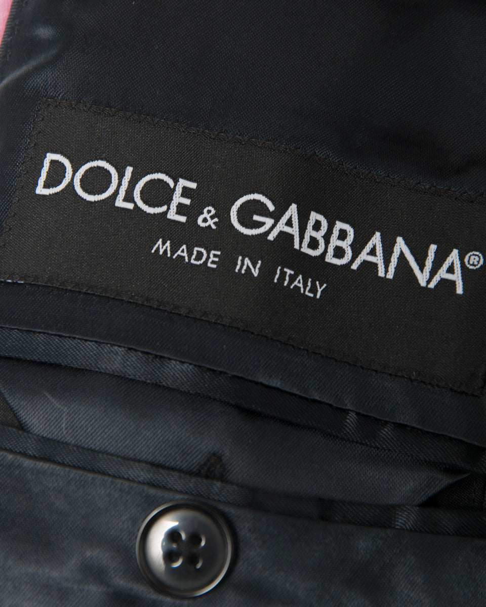 Dolce & Gabbana Women's Pink Velvet Tuxedo Blazer Jacket for Evening Parties, Weddings & Special Occasions