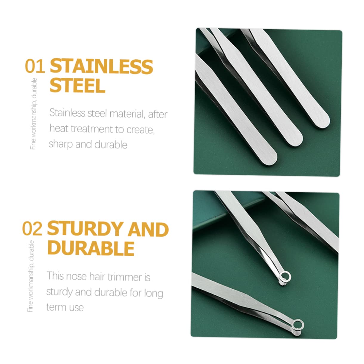 Balacoo 4-Pack Round Nose Hair Trimmer Set - Stainless Steel Nose Hair Clippers & Precision Tweezers for Men & Women | Grooming Kit for Facial Hair, Eyebrows & Nose Hair Removal | Perfect for Travel, Home & Salon Use