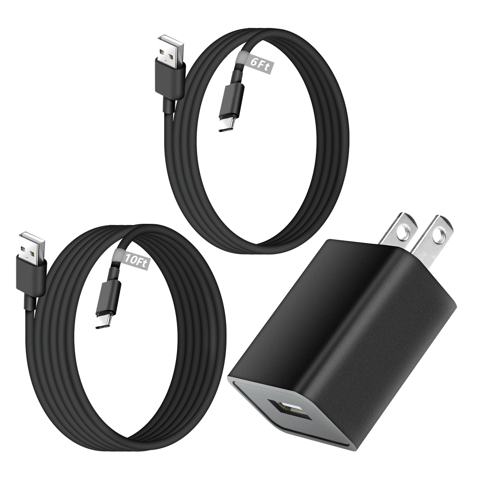 Fast Charging USB C Charger for Kindle Fire Tablets - 6FT & 10FT Cable Compatible with Fire HD 7/8/10 Plus, Kids/Pro, Fire Max 11 (2023), Kindle Paperwhite 11th & Scribe - Perfect for Home, Office & Travel Use