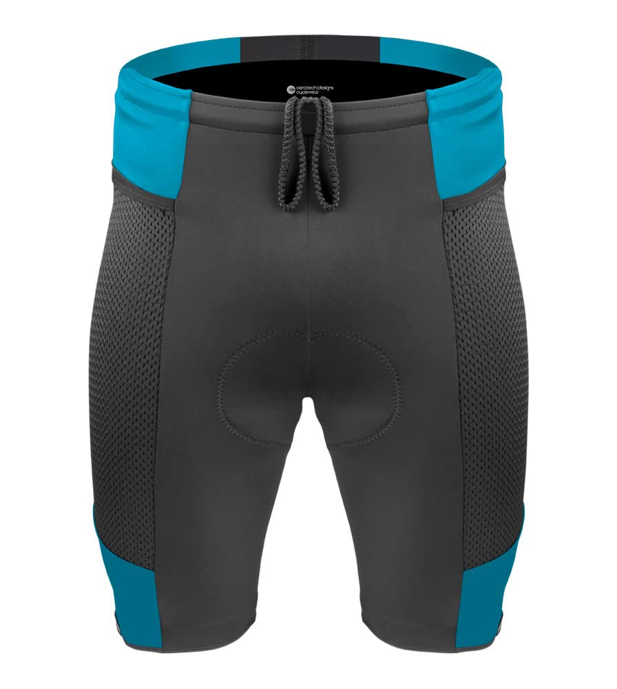 Men's Gel Touring Padded Bike Shorts with Innovative Mesh Pockets - USA Made Cycling Shorts for Road Biking & Long Distance Riding