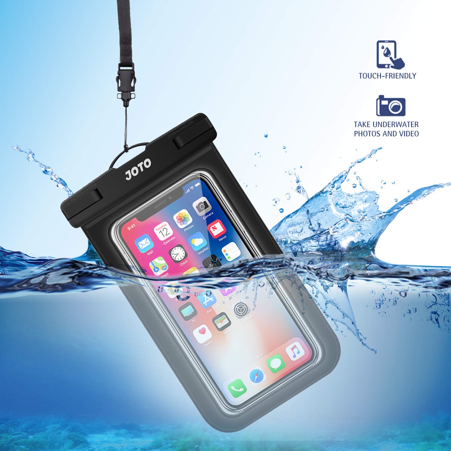 JOTO 6 Pack Waterproof Phone Pouch IPX8 - Universal Underwater Phone Case Dry Bag for iPhone 16/15/14/13 Pro Max, Samsung Galaxy S24/S23/S22/Note, Google Pixel (Fits Up to 7.0