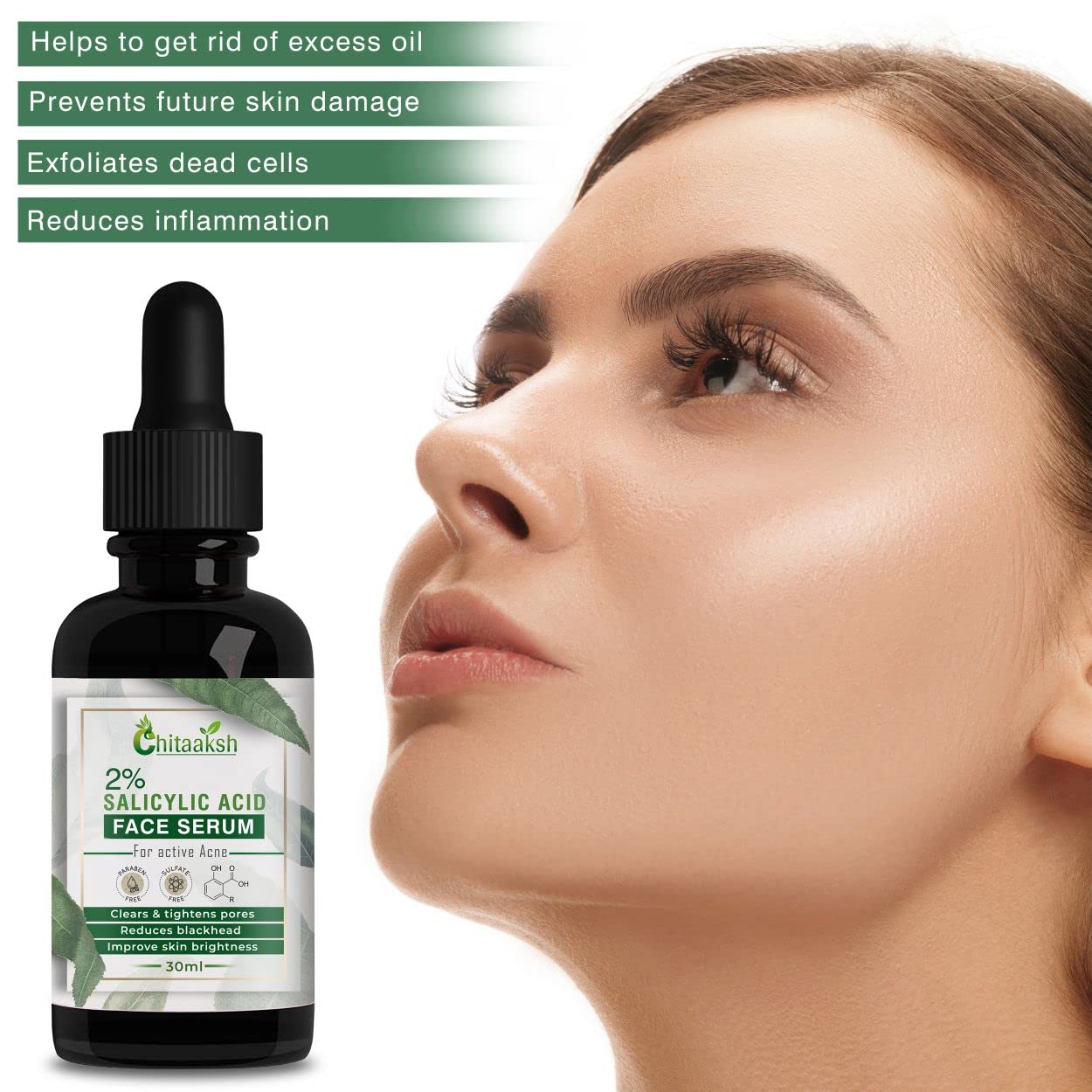 2% Salicylic Acid Face Serum for Acne Scars & Blemish Treatment | Oil Balancing Zinc Formula for Oily & Acne-Prone Skin | Skin Clarifying Anti-Acne Solution | 30ml | Perfect for Daily Skincare Routine & Breakout Prevention