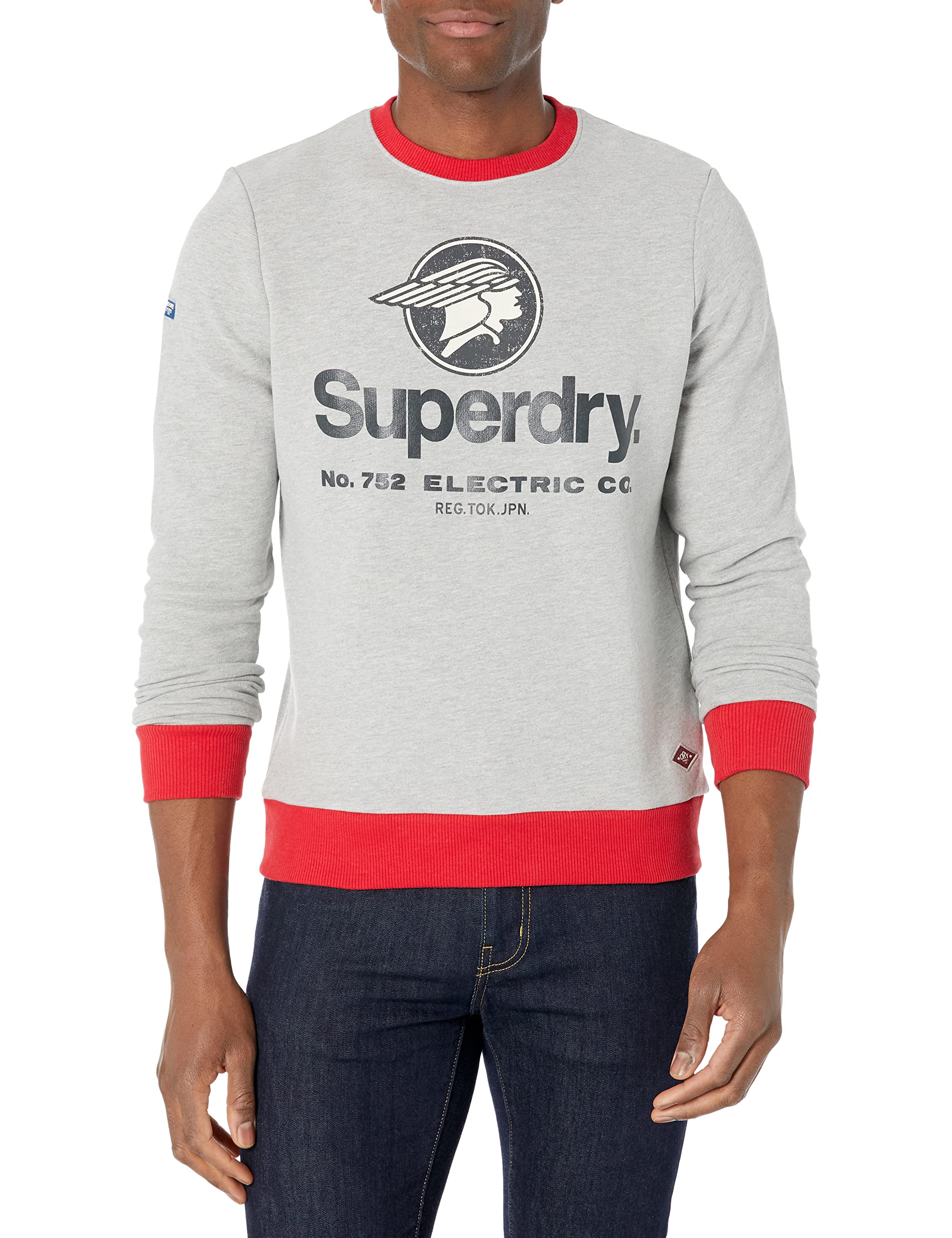 Superdry Men's Classic Ringer Crew Neck T-Shirt - Casual Cotton Tee for Everyday Wear, Gym, and Street Style