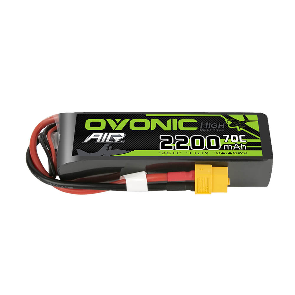 Ovonic 70C 3S 2200mAh 11.1V LiPo Battery with XT60 Plug - High Performance Rechargeable Battery for RC Plane, Car, Boat - Perfect for RC Hobbyists and Drone Enthusiasts