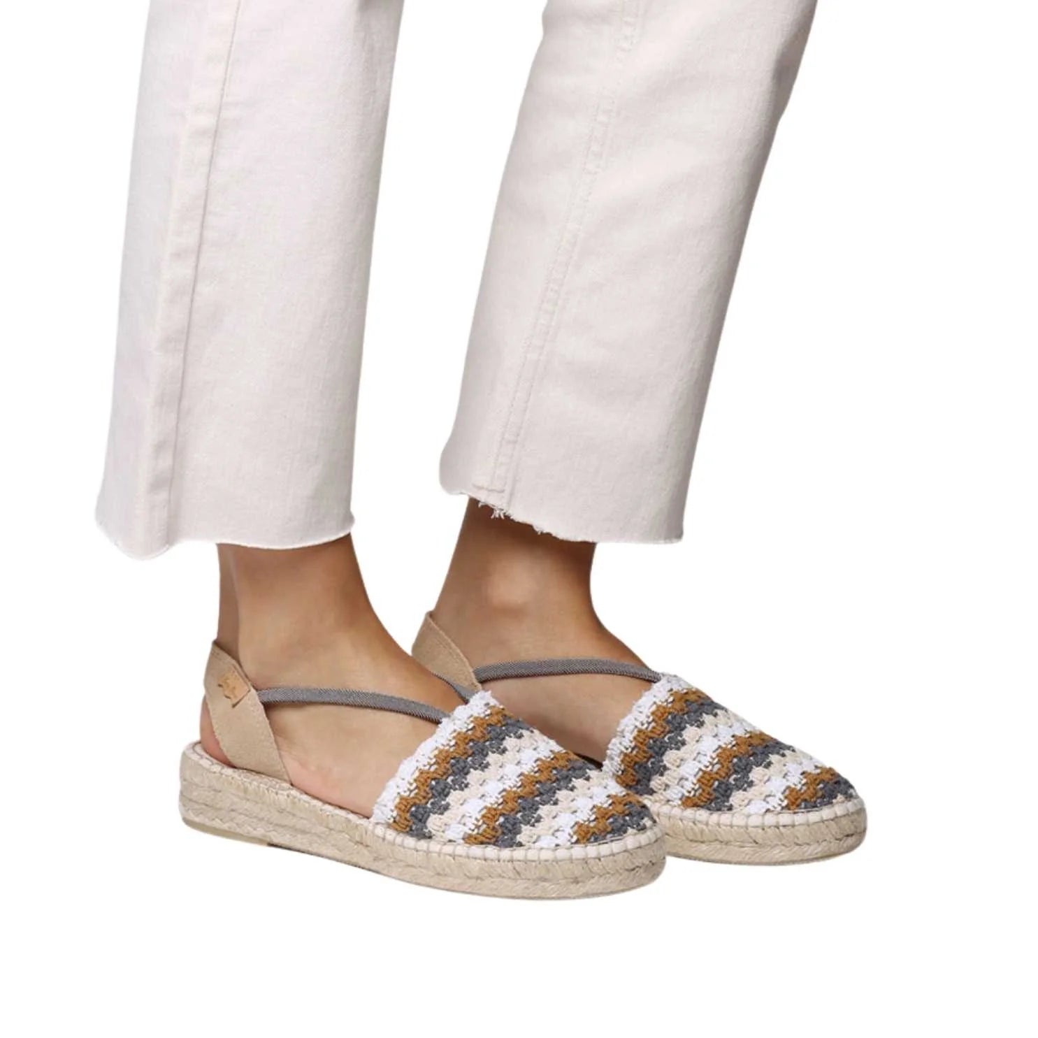 Women's Multicolor Cotton Blend Espadrilles - Emilia Comfortable Summer Slip-On Shoes for Beach, Vacation & Casual Wear