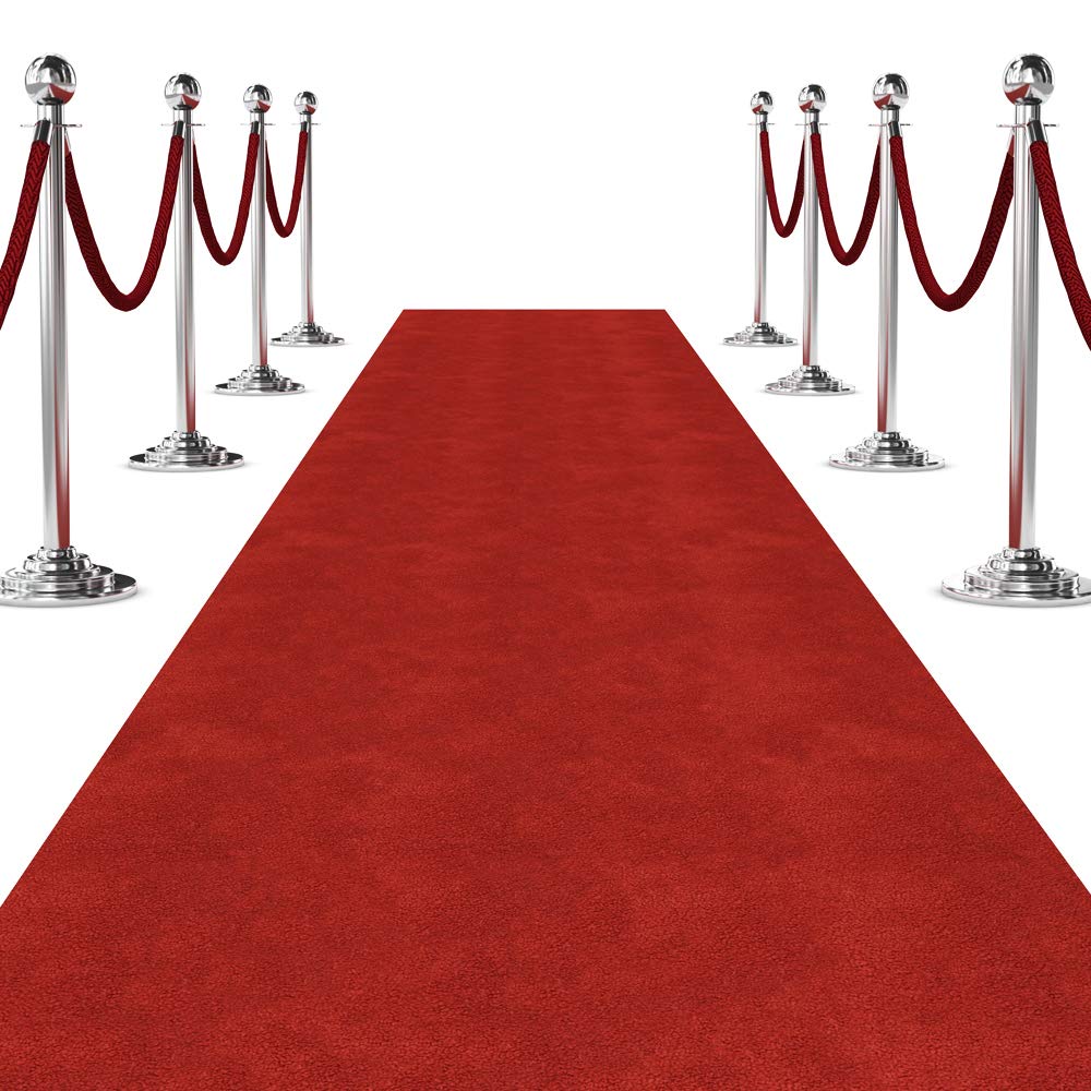 Premium Red Carpet Aisle Runner for Weddings, Events & Parties - 3 Feet Wide x 15 Feet Long - Durable Non-Slip Floor Covering for Grand Entrances, Photo Shoots & Special Occasions