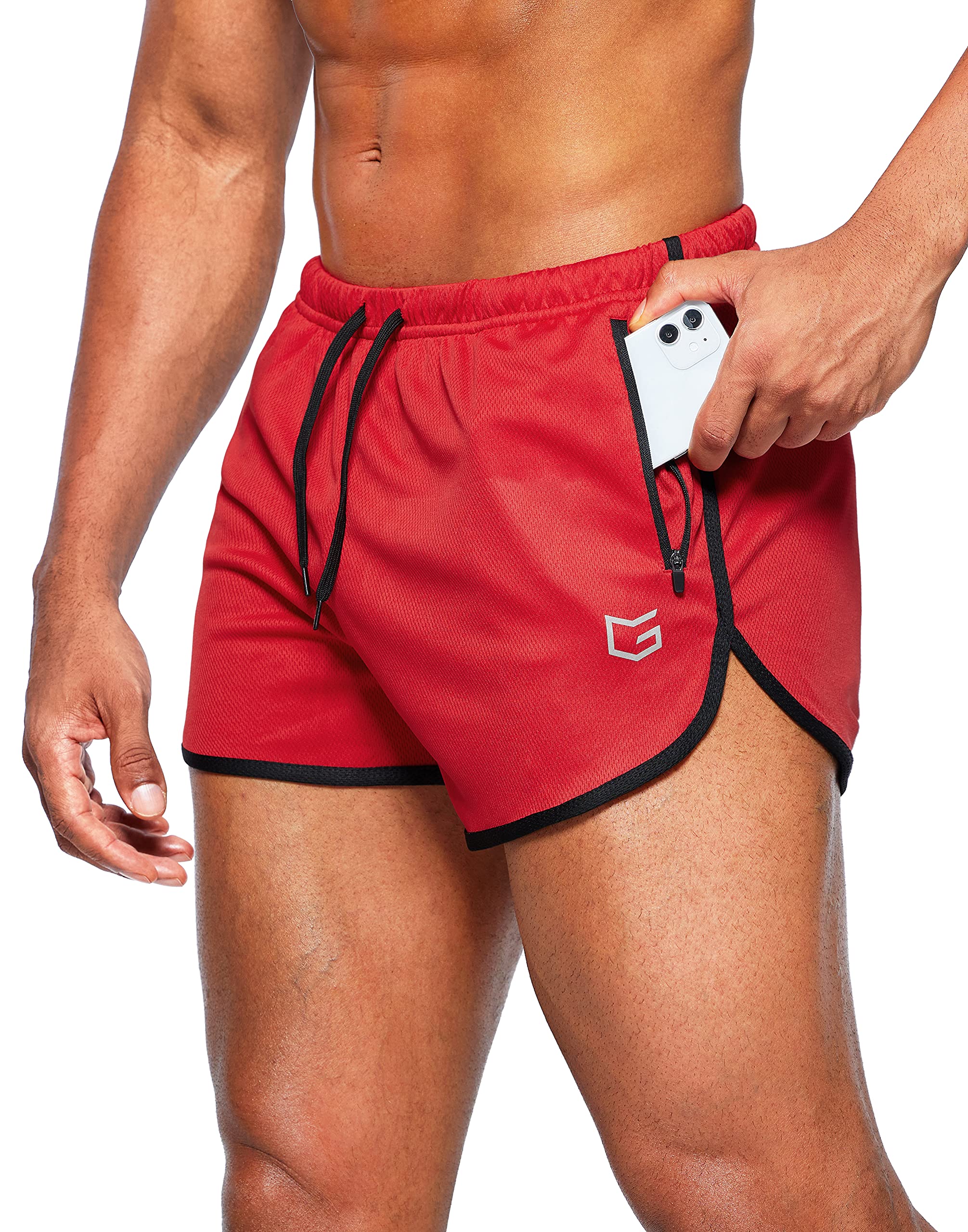 Men's 3 Inch Running Shorts - Quick Dry Gym & Athletic Jogging Shorts with Zipper Pockets - Lightweight Workout Shorts for Running, Training & Outdoor Sports