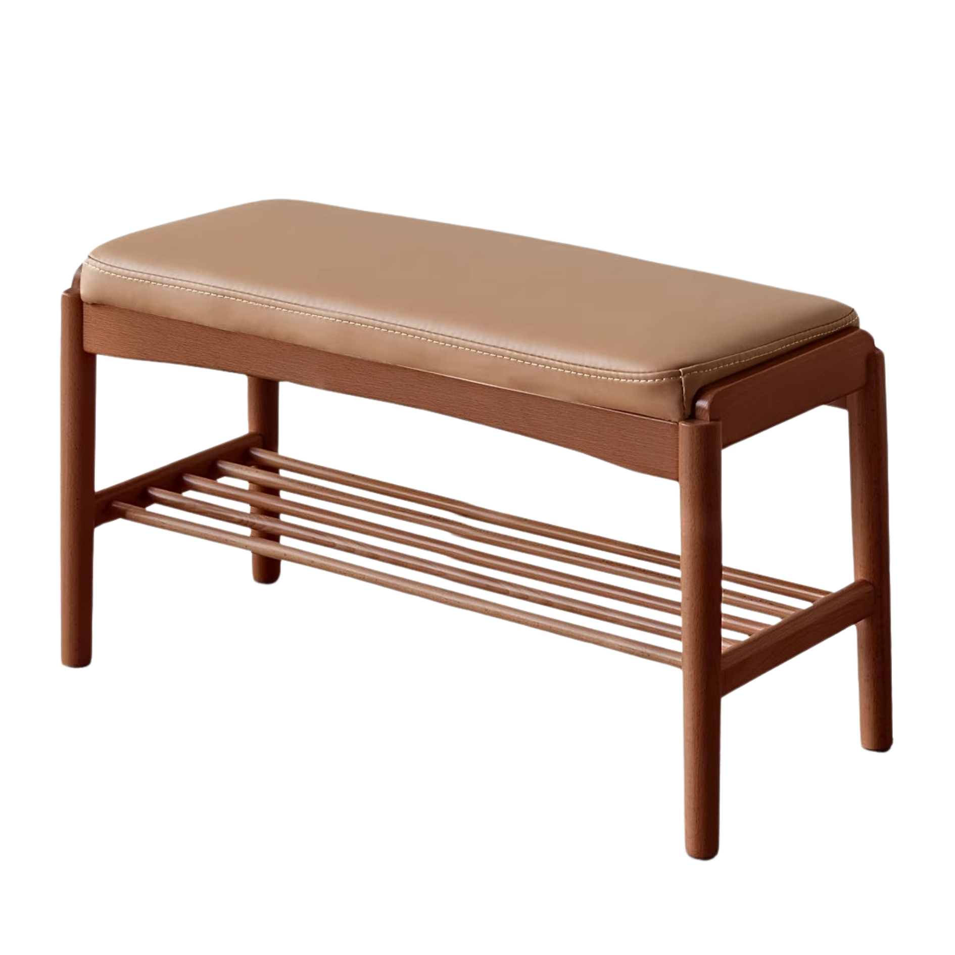 Solid Wood Shoe Storage Bench - Beech, Cherry, Walnut & Oak - Entryway Organizer for Home & Closet Storage
