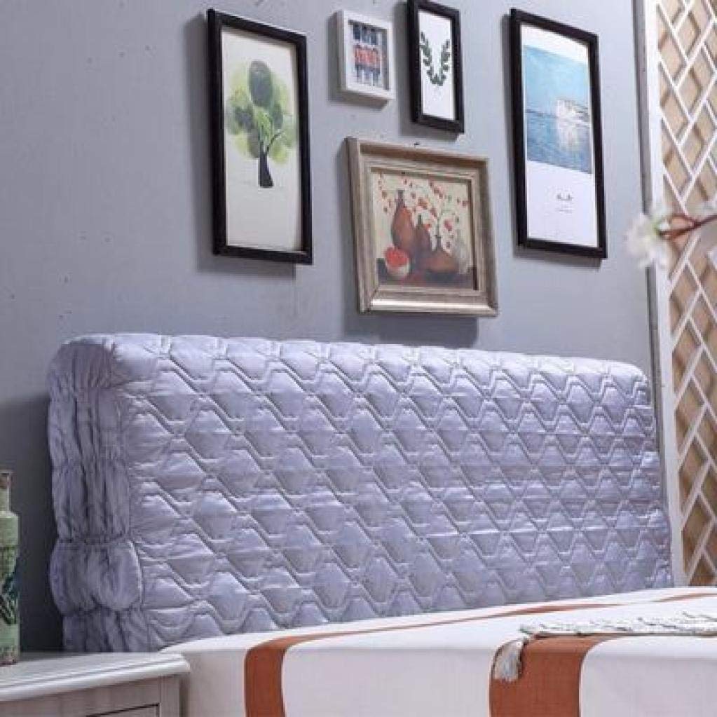 YURASIKU Quilted Silver Grey Headboard Cover - Thick Soft Bed Headboard Protector for Full, Queen & King Size Beds - Fits Leather & Wooden Headboards - Perfect for Bedroom Decor & Mattress Protection