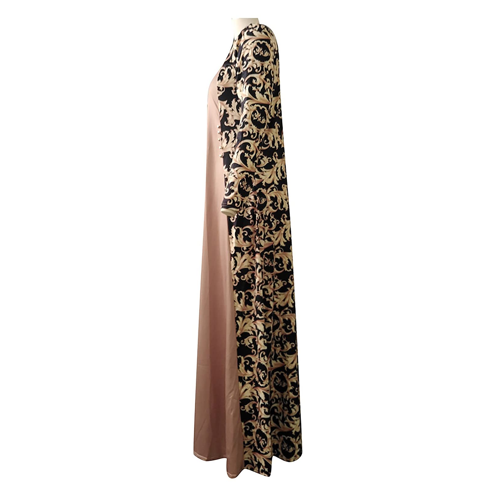 Plus Size Floral Maxi Dress for Women - Long Flowy Muslim Dress with Islamic Modest Design | Perfect for Prayer, Eid, Wedding & Special Occasions