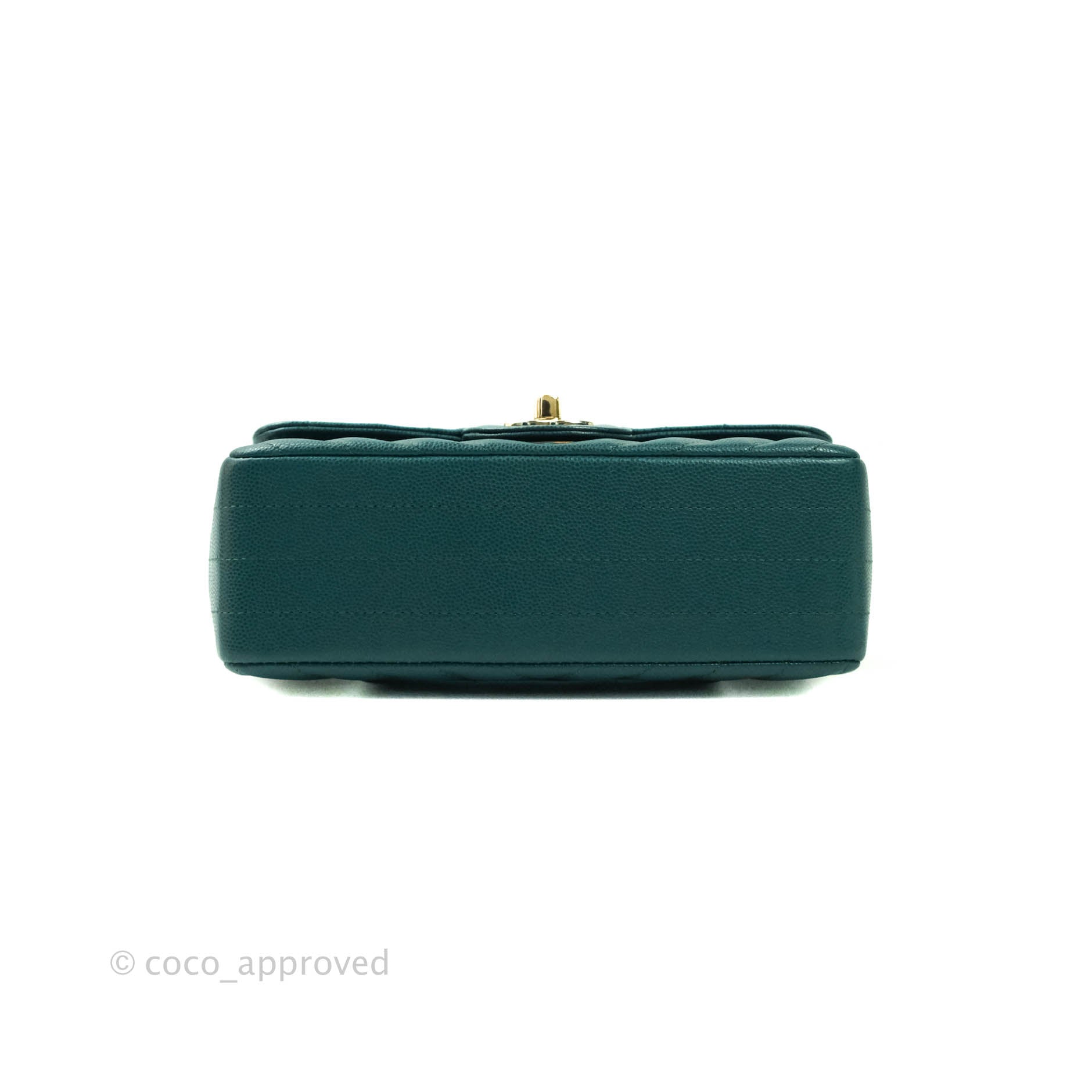 Chanel Chevron Mini Rectangular Caviar Leather Flap Bag - Dark Green with Gold Hardware | Luxury Crossbody Purse for Women, Perfect for Evening Events & Date Nights