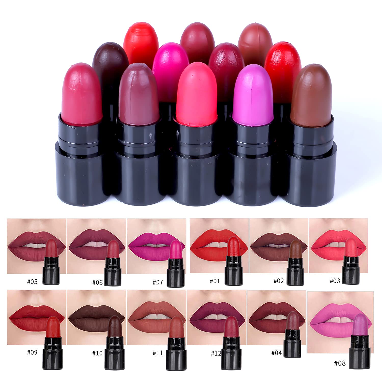 PINNER Lightweight Travel Mini Lipstick - Long Lasting Matte Finish, Portable & Compact for On-the-Go Makeup | Perfect for Travel, Purse & Everyday Touch-Ups