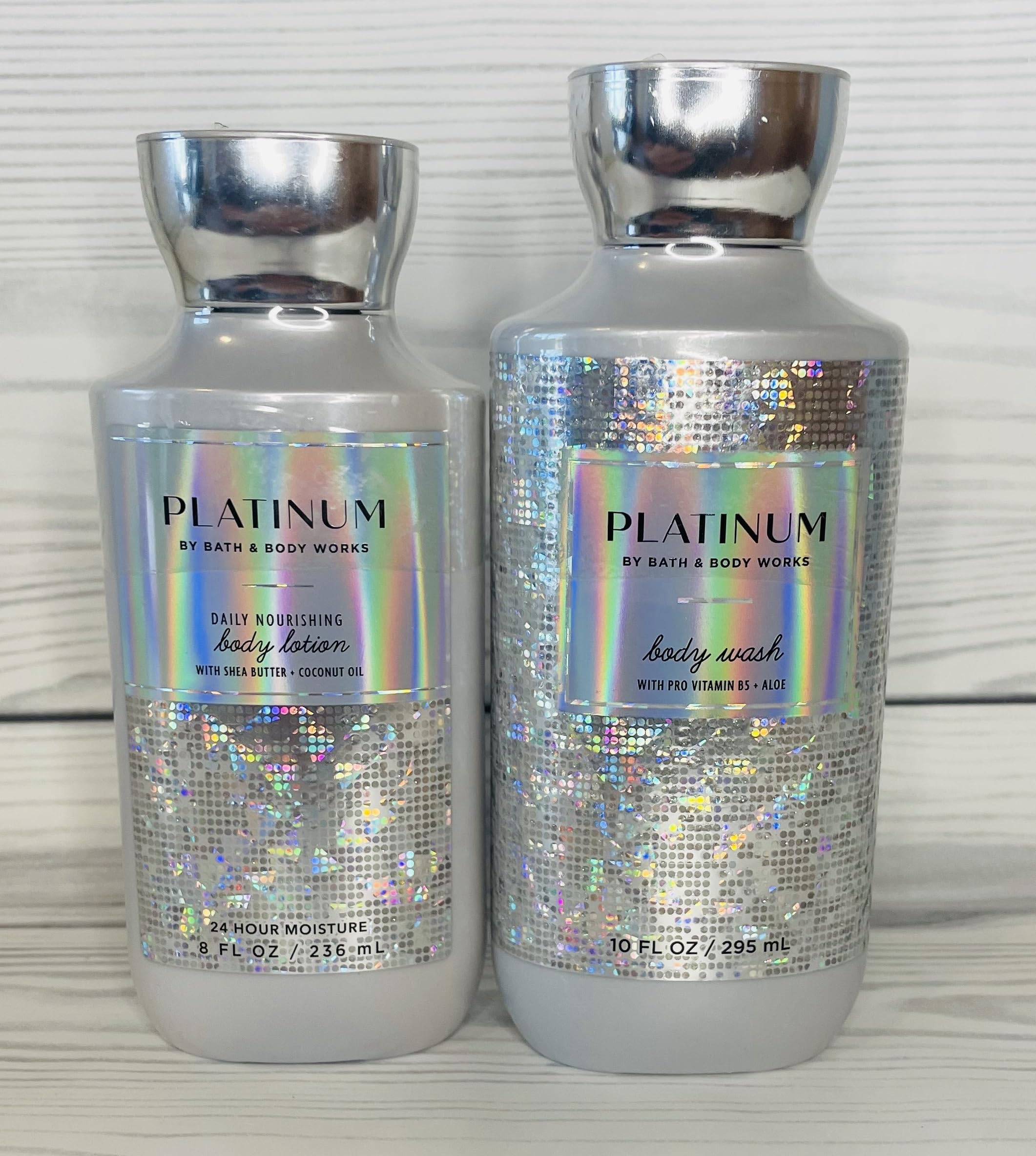 Bath & Body Works Platinum Body Lotion & Shower Gel Set - 2 Piece Hydrating Skincare Duo for Soft, Smooth Skin | Perfect for Daily Moisturizing & Pampering at Home or Travel