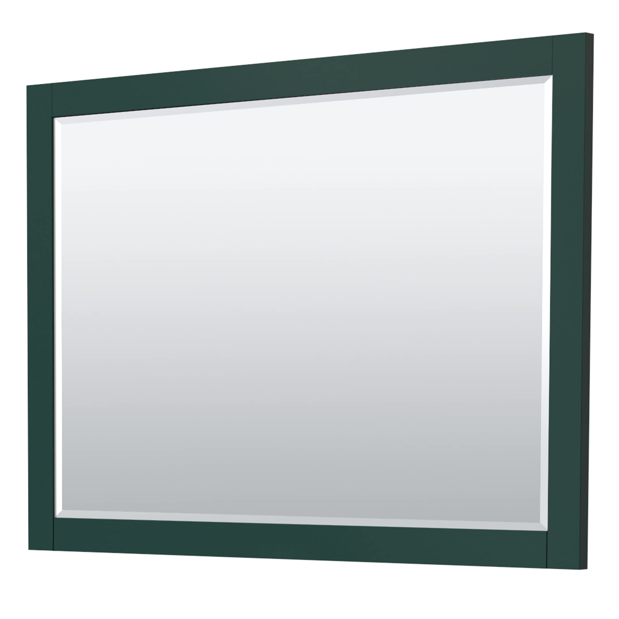 Wyndham Collection Miranda 48 Inch Green Bathroom Vanity with White Carrara Marble Countertop, Undermount Square Sink & Brushed Gold Trim - Includes 46 Inch Mirror | Modern Farmhouse Bathroom Decor for Master Bath, Guest Bath & Powder Room