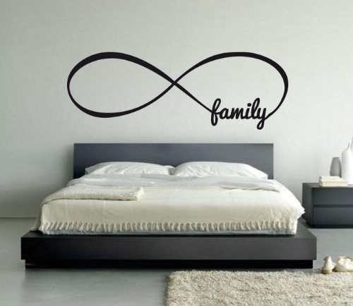 Family Infinity Symbol Vinyl Wall Decal Sticker - Bedroom & Home Decor Art - Removable Lettering for Nursery, Living Room, Office