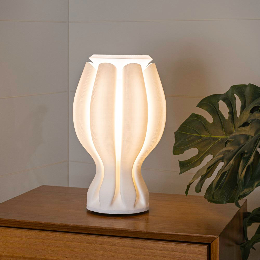 Tropical Flower Coastal Style PLA 3D Printed Dimmable LED Table Lamp - Perfect for Bedroom, Living Room & Office Decor