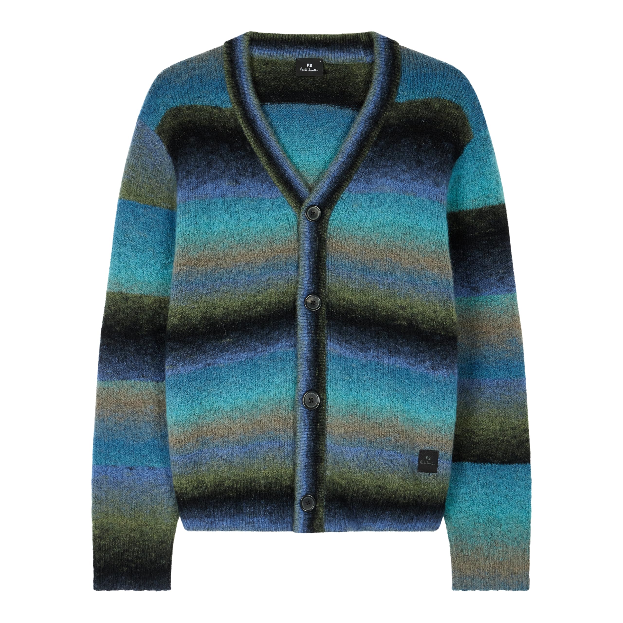 Paul Smith Men's Merino Wool Stripe Cardigan Sweater - Premium Knitwear for Fall & Winter, Office Wear & Casual Outfits