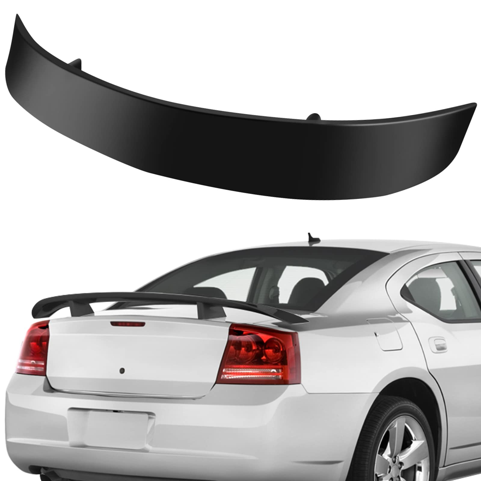 2006-2010 Dodge Charger Rear Trunk Spoiler Wing - High Performance Carbon Fiber Lip Spoiler for Sedan - Enhances Aerodynamics & Sporty Style (Perfect for Car Enthusiasts & Street Racing)