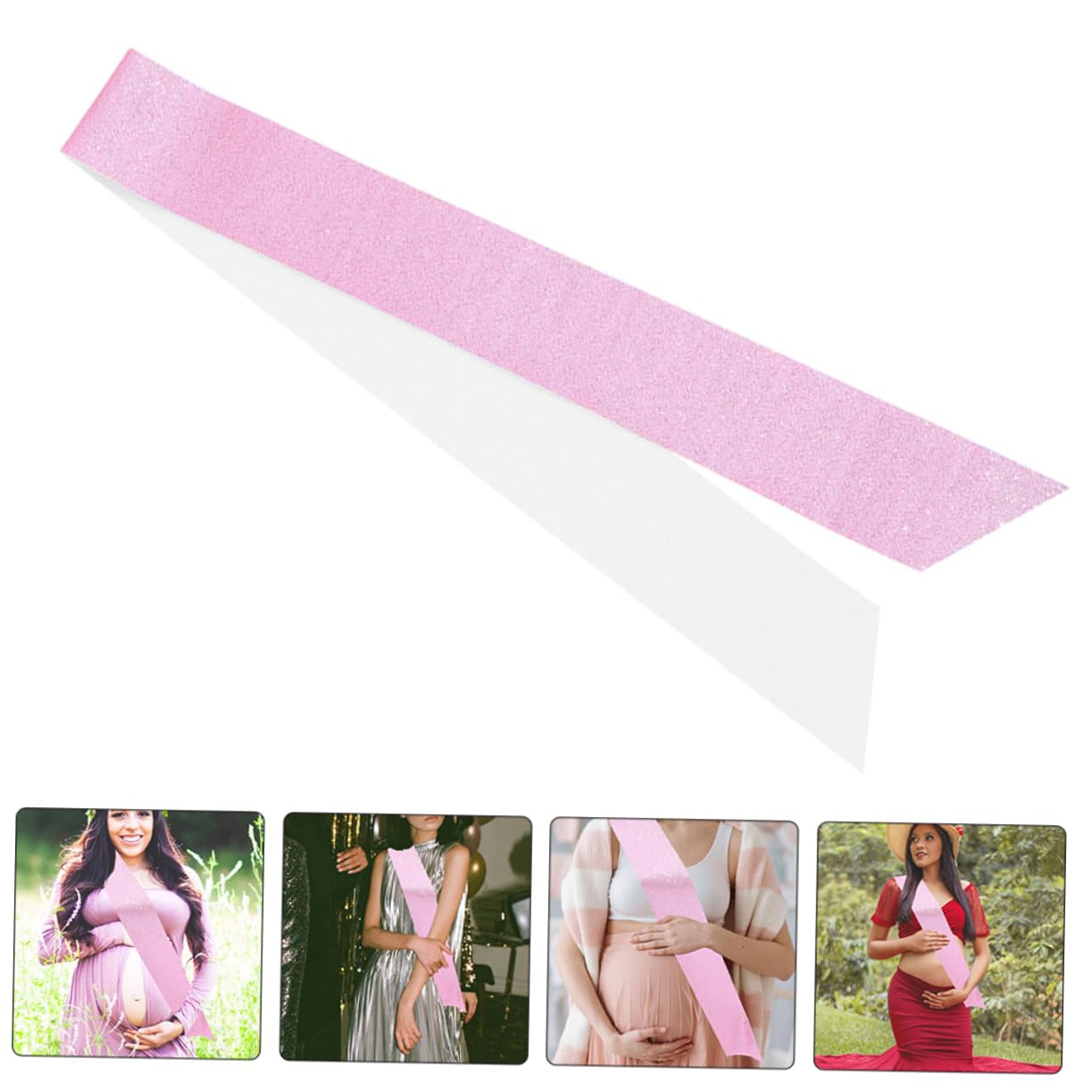 DIYEAH 3-Piece Glitter Tinsel Sash Set - Plain Sparkling Sashes for Wedding, Bridal Shower & Bachelor Party Decorations - Perfect for Birthday Celebrations, Gender Reveals & Festive Events