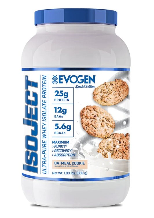 Evogen IsoJect Oatmeal Cookie Protein Powder 832g - Premium Whey Isolate for Muscle Recovery & Post-Workout Nutrition - Delicious Cookie Flavor for Shakes & Baking