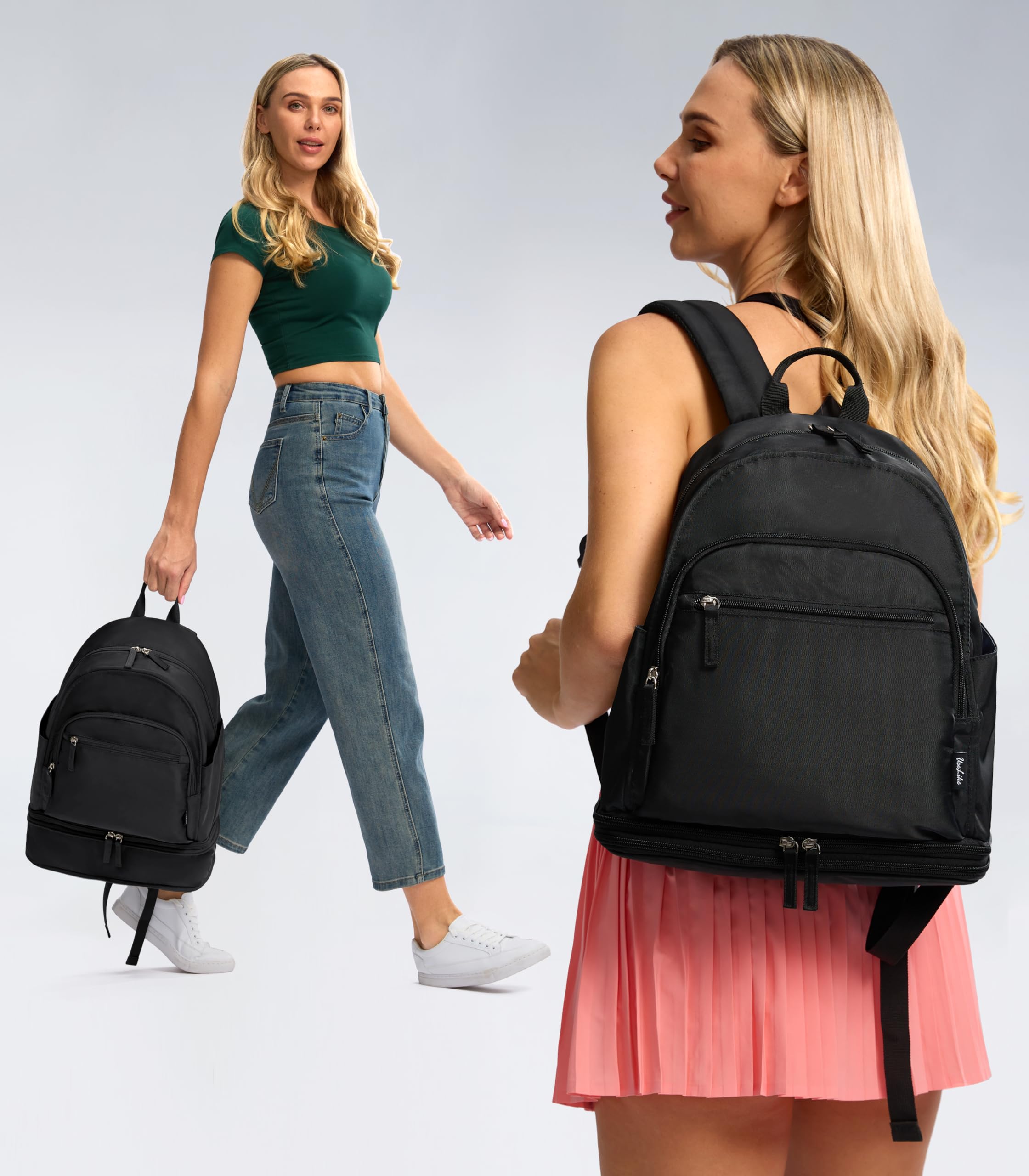 Women's Small Gym Backpack 26L - Waterproof Expandable Shoe Compartment for Workout & Travel
