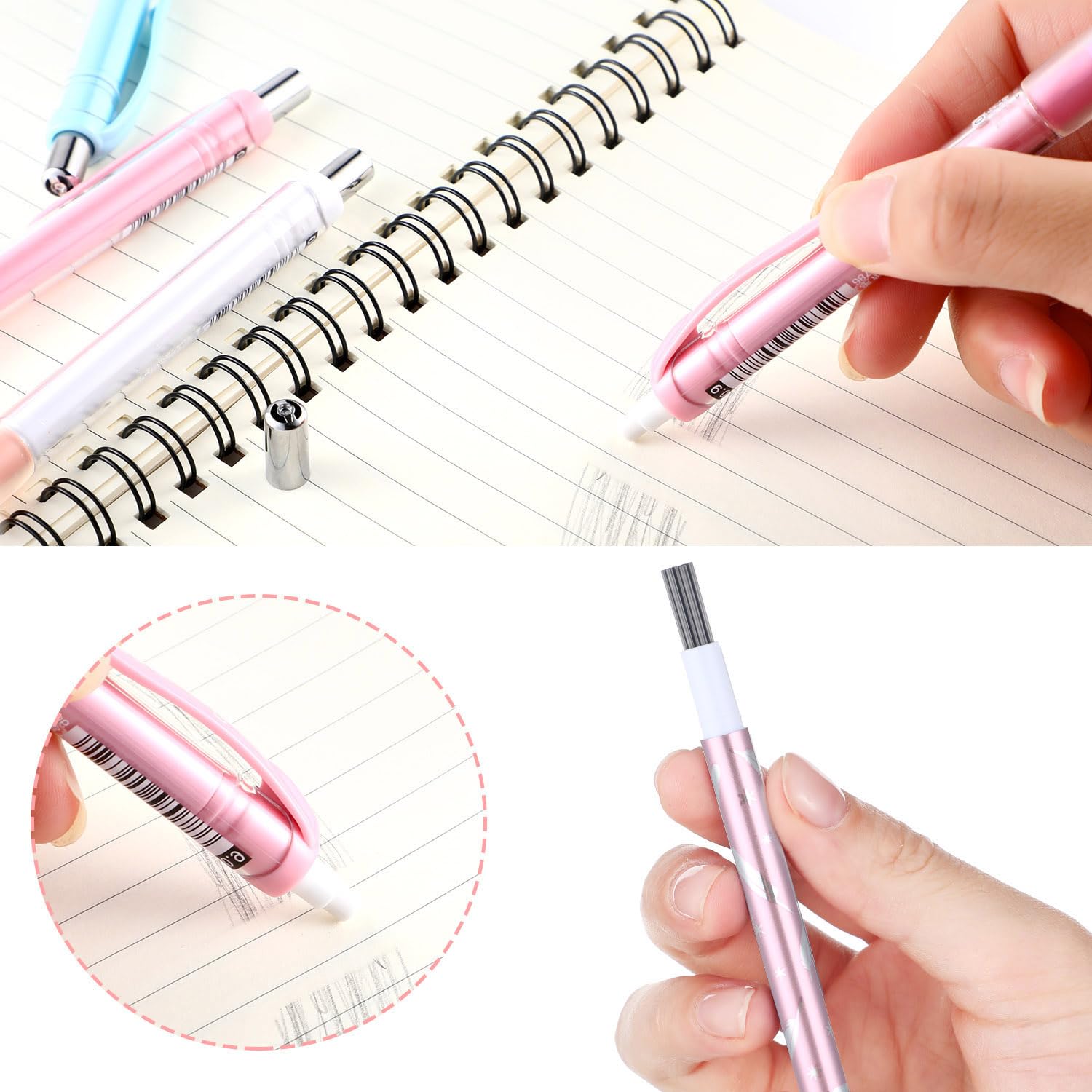 Boao 12-Piece 0.9mm Mechanical Pencil Set with Refills & Erasers for School Office