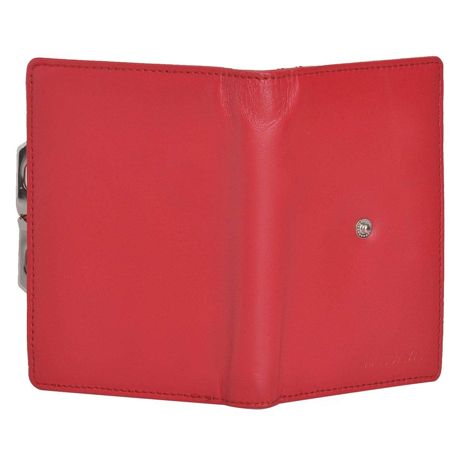 Genuine Safiano Leather Women's Wallet - Premium RFID Blocking Credit Card Holder with Zipper Coin Pocket (Red) | Perfect Gift for Mother's Day, Birthday & Travel Accessories