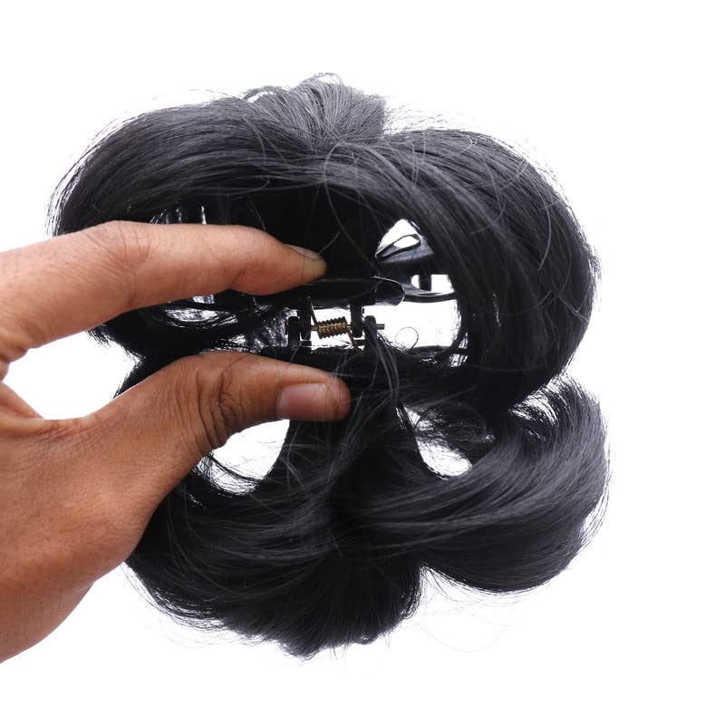 NAVMAV Clutcher Hair Extensions for Women & Girls - Stylish Synthetic Hair Bun Clip for Bridal, Party & Everyday Hairstyles (1pc) - Perfect for Weddings, Prom & Special Occasions