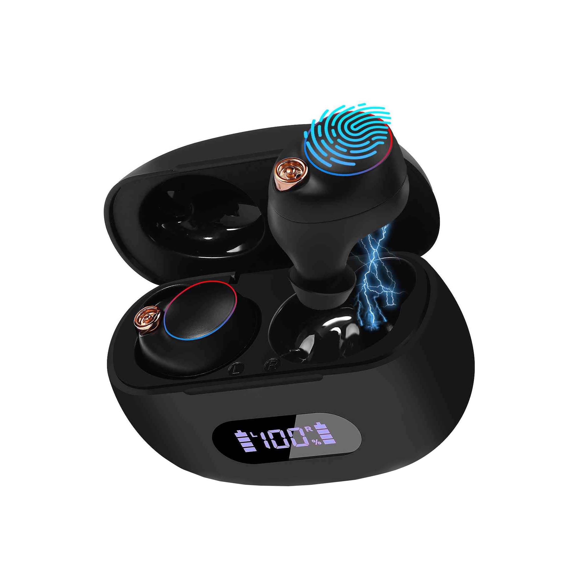 UrbanX Pro 12 Wireless Bluetooth Earbuds with Microphone, IPX7 Waterproof & Digital Display - Deep Bass in-Ear Headphones Compatible with Amazon Kindle Fire HD & All Kindle Tablets - Perfect for Workouts, Commuting & Audiobooks