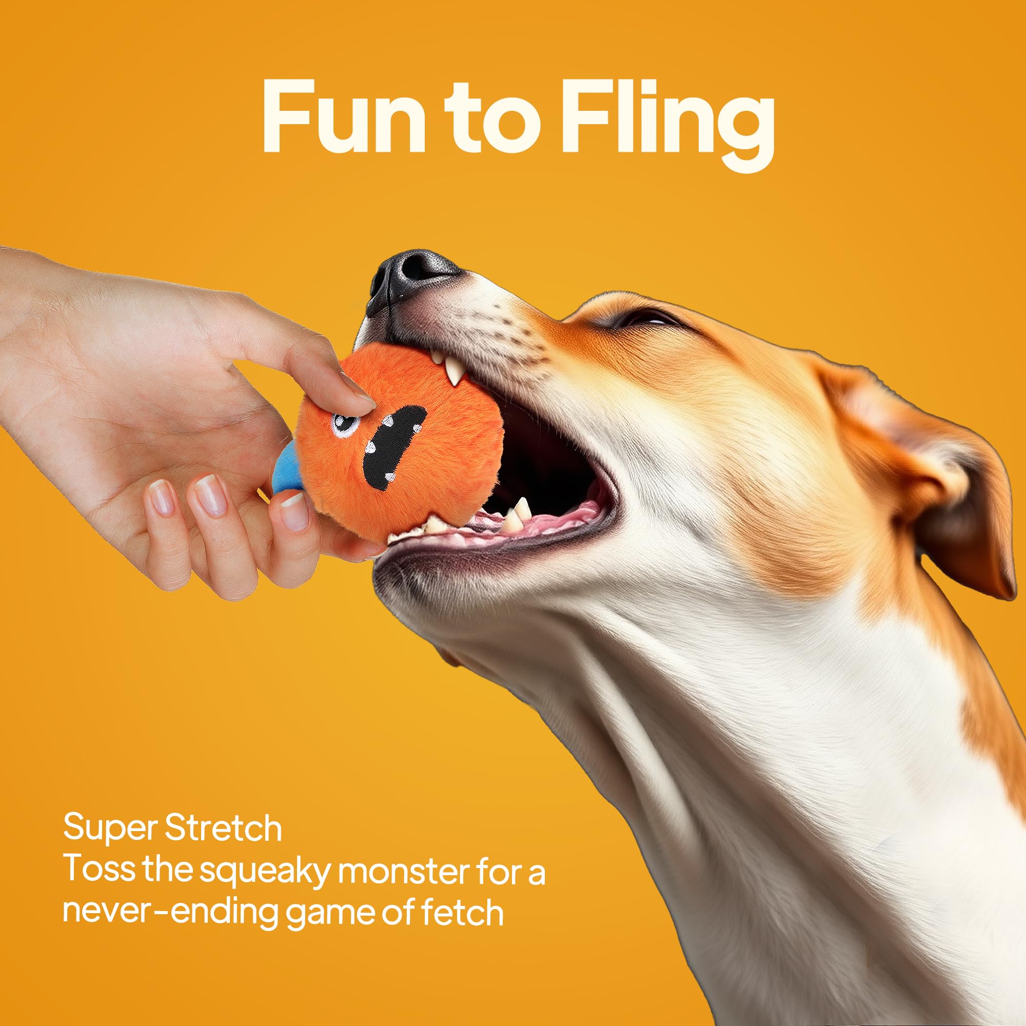 TwoEar Durable Interactive Squeaky Dog Toys for Aggressive Chewers - 4 Pack with Inside Squeaky Balls for Small & Medium Dogs - Perfect for Fetching, Throwing & Playtime Indoors or Outdoors