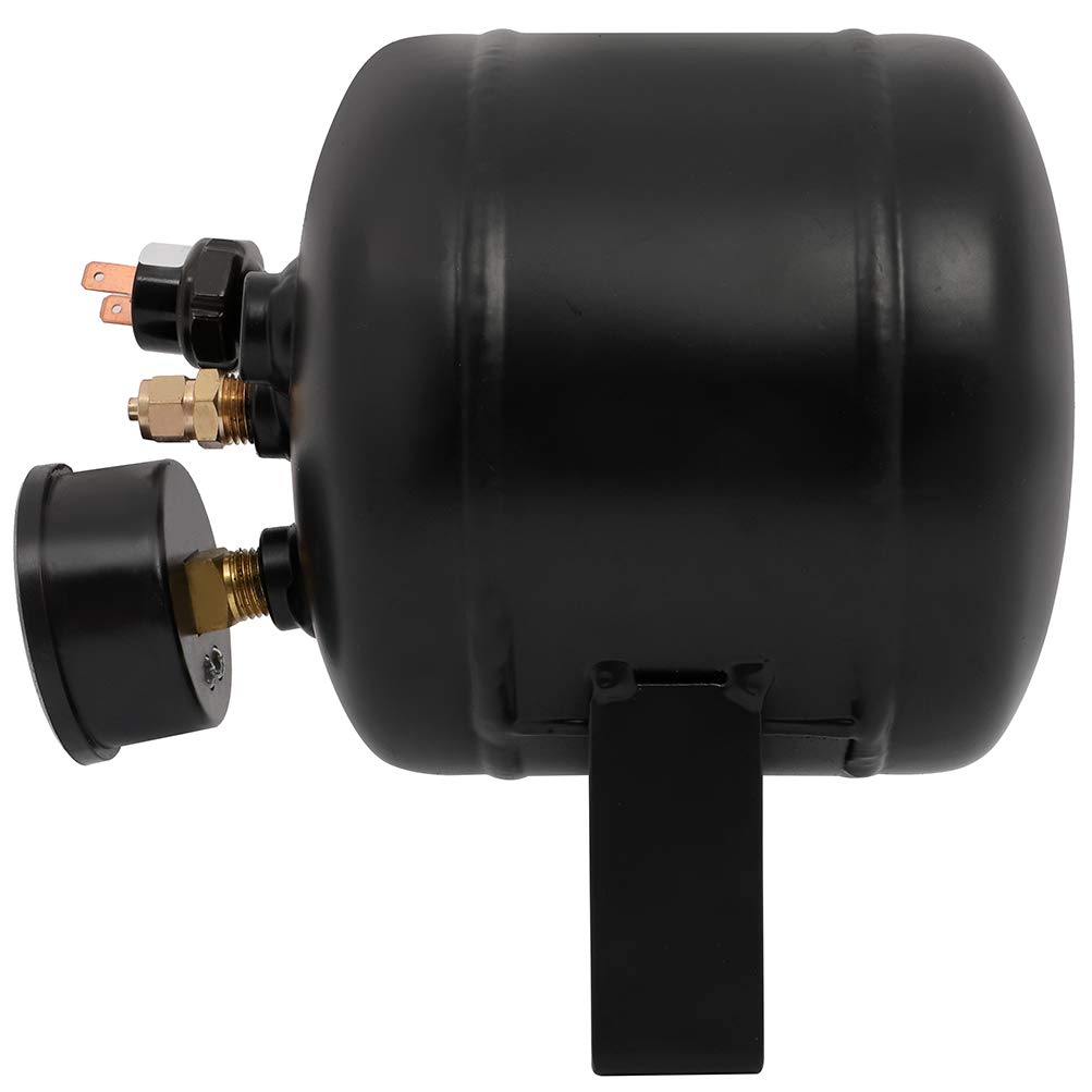 2 Liter (0.5 Gallon) 5 Port Air Suspension Bag with Train Horn Tank - Heavy Duty Air Ride System for Semi Trucks, Trailers & Custom Vehicles