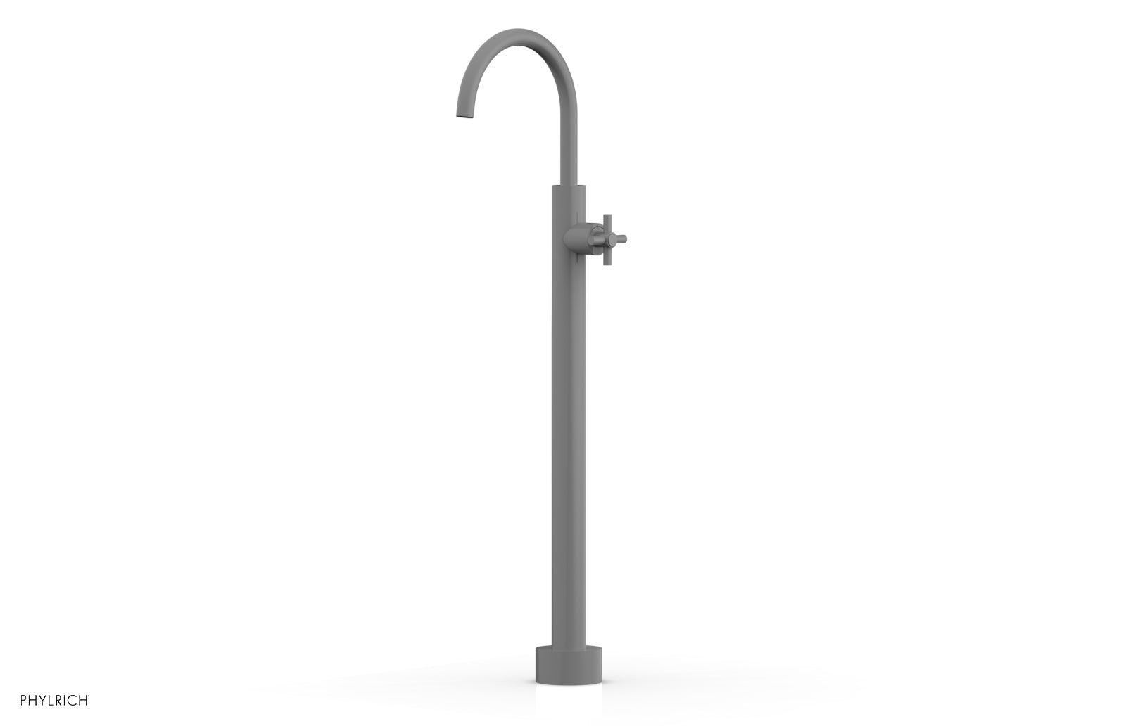 BASIC Tall Floor Mount Tub Filler with Cross Handle - D131 44 02 - Perfect for Modern Bathroom Renovations and Spa-Like Showers