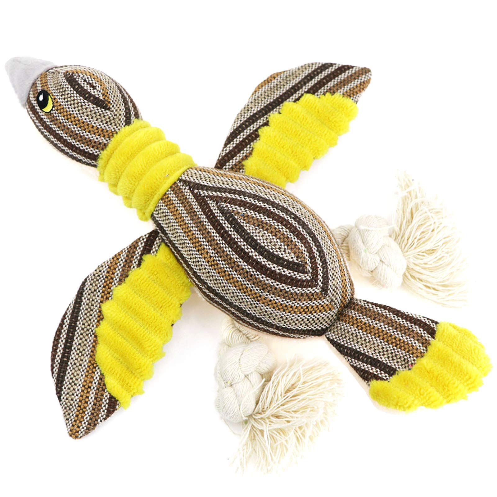 SHLUTESOY Squeaky Dog Chew Toys - Plush Cotton Rope Flying Bird Interactive Puppy Teething Toy for Teeth Cleaning | Durable & Fun for Small Medium Large Dogs | Perfect for Playtime, Training & Bonding
